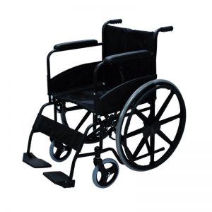 Silla de ruedas estándar, apoya brazos y pies fijos